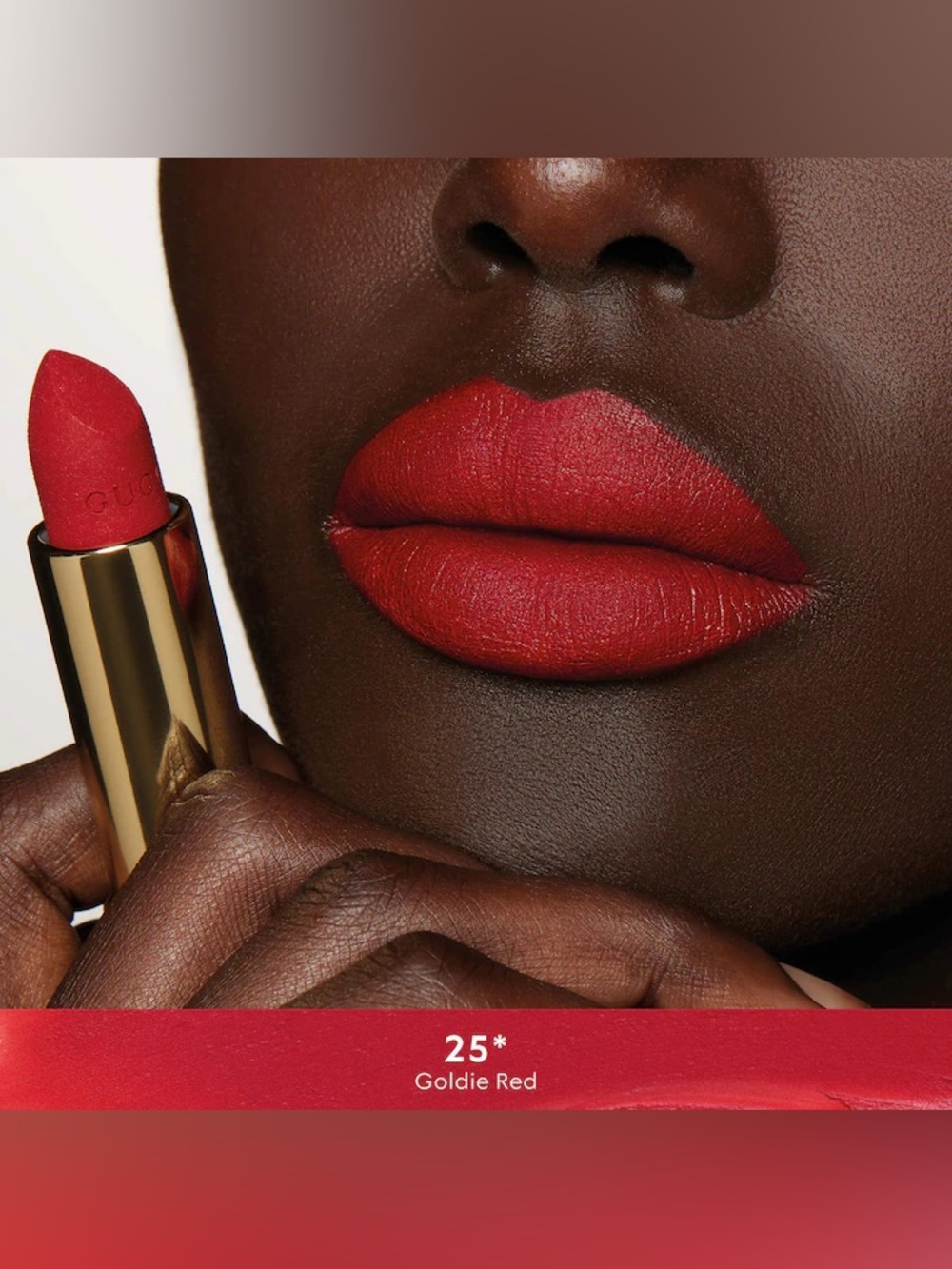 GUCCI ROUGE GOLDIE RED 25* À LÈVRES MAT LIP COLOUR ROUGE À LÈVRES - Picture 5 of 12